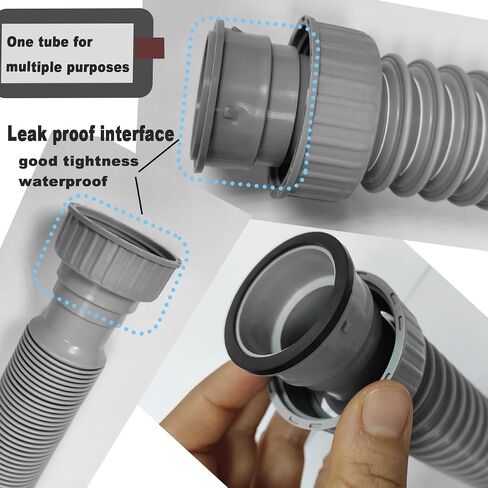Flexible Sink Drain Pipe P Trap 1-1/2" to 1-1/4" Adapter Included, Adjustable Sink Trap Kit for Kitchen, Bathroom, Variable Height Shampoo Bowls, White, 1 Pack in Kuwait