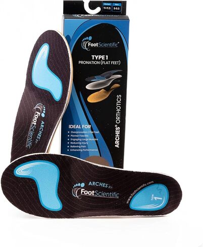 FootScientific® Arches Type 1 (Flat Feet) Orthotic Shoe Insoles, Men’s Size 6-6.5 / Women’s Size 8-8.5 in Saudi Arabia