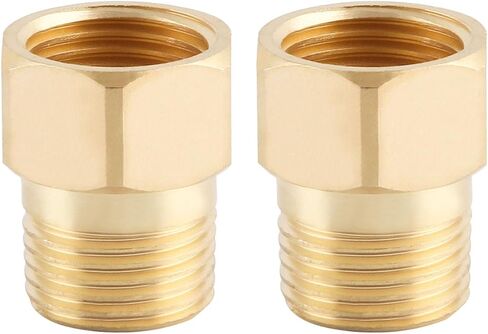 1/2" NPT Male to 1/2" NPT Female Brass Pipe Fitting Adapter, 1/2 Inch Male to 1/2 Inch Female Pipe Fitting Adapter, 1/2'' NPT Brass Pipe Extension Fittings, Pack of 4 in Kuwait