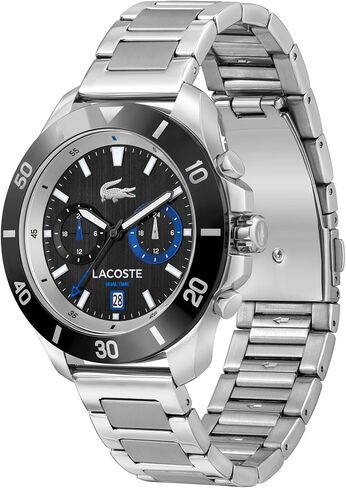 Lacoste Toronga Men's Multifunction Watch, Stainless Steel Wristband, Water Resistant up to 5ATM/50 Meters, Sporty Styled Watch for Him, 44mm in Saudi Arabia