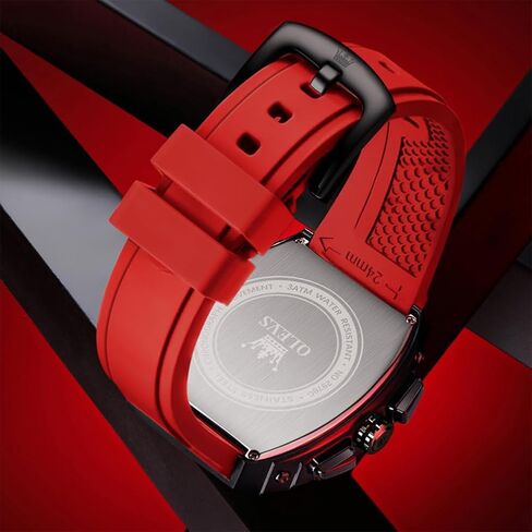 OLEVS Watch Men Chronograph Square Watches for Men Big Face Luxury Original Dress Waterproof Casual Nice Wrist Male Watch for Man Analog Classic Business Silicon Strap Mens Watches Relojes Para Hombre in Saudi Arabia