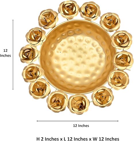 ديكور روز أورلي - 9 بوصة | زهرة أورلي مصنوعة يدويًا لديكور المنزل | إهداء | ديكور المكاتب والطاولات | مهرجان | ديوالي | بوجا | عناصر الديكور ديوالي in Kuwait