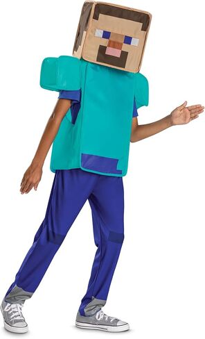 Disguise Minecraft Steve Costume for Kids, Official Minecraft Costume Pop Out Outfit with Headpiece in Saudi Arabia