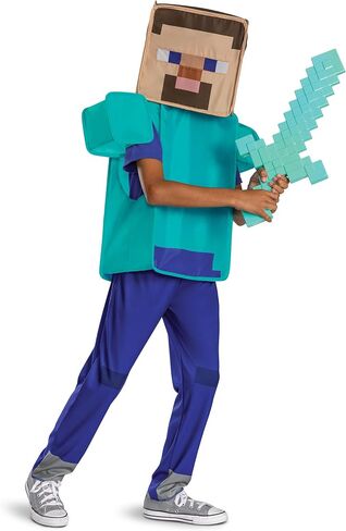 Disguise Minecraft Steve Costume for Kids, Official Minecraft Costume Pop Out Outfit with Headpiece in Saudi Arabia