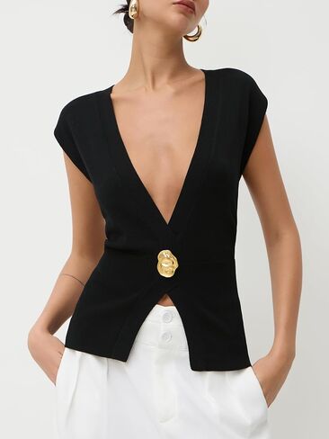 CIDER Womens Sweater Vest Deep V Neck Sleeveless Lightweight Vest Tank Tops Business Casual Trendy Outfits in Saudi Arabia