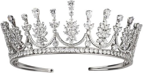 Gemlux 14K Gold Moissanite Luxury Bridal Tiara, European Style Wedding Crown Hair Accessories for Women, Ideal Gift for Bride, Anniversary and Formal Celebrations (Style 3) in Saudi Arabia