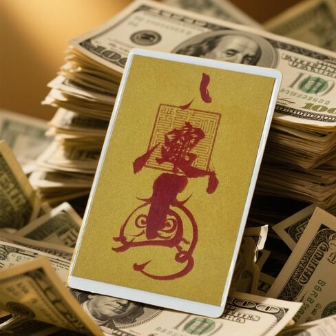 RCWG Chinese Feng Shui Amulet Card, Feng Shui Wealth-Bringing Talisman. Money Prosperity Chinese Good Luck Charms, Attracting Wealth, Money, and Business Partnerships in Kuwait