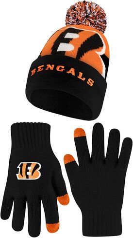 Ultra Game NFL Mens Womens Super Soft Winter Beanie Knit Hat with Extra Warm Touch Screen Gloves in Saudi Arabia