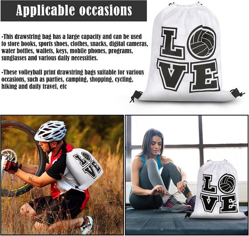Shappy 6 Pcs 17.2 Inch Volleyball Bags Gifts Volleyball Drawstring Backpack Sport Party Favors for Women Men in Saudi Arabia