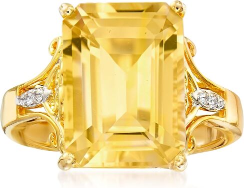 Ross-Simons 7.35 Carat Citrine Ring With White Topaz Accents in 18kt Gold Over Sterling in Saudi Arabia