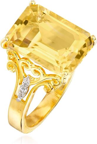 Ross-Simons 7.35 Carat Citrine Ring With White Topaz Accents in 18kt Gold Over Sterling in Saudi Arabia