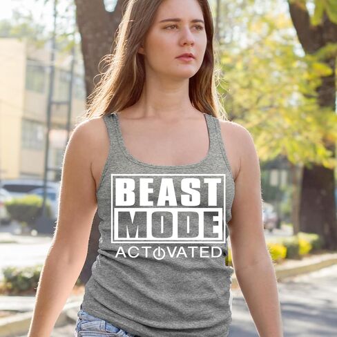 Activated Beast Mode Workout Gym Clothing Racerback Tank Top for Women, Soft, Flattering Fit in Saudi Arabia