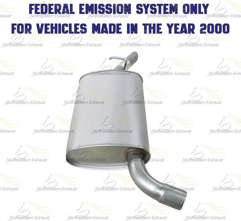 Exhaust Rear Muffler Compatible for 2000-2005 Buick LeSabre 3.8L | Stainless Steel | Northeastern Exhaust | Free Clamp and Hanger Included | Automotive Replacement Part | Direct-Fit in Saudi Arabia