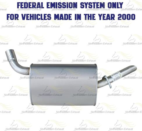 Exhaust Rear Muffler Compatible for 2000-2005 Buick LeSabre 3.8L | Stainless Steel | Northeastern Exhaust | Free Clamp and Hanger Included | Automotive Replacement Part | Direct-Fit in Saudi Arabia