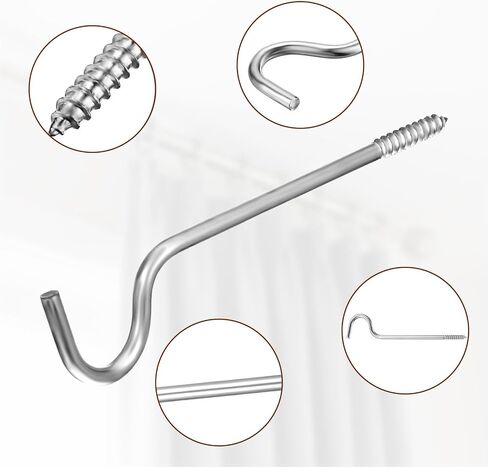 4 Pieces Single Curtain Rod Support, Silver Simple Curtain Rod Support Bracket Middle Metal Curtainrod Center Supporting Without Screws for Supporting Curtain Poles in Saudi Arabia