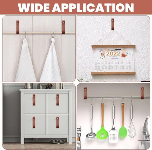 حامل قضيب ستارة جلدي، 10 قطع من أشرطة جلدية من البولي يوريثان للتعليق على الحائط وأشرطة تعليق للحمام والمطبخ وشريط ستارة لحبل المناشف لغرفة النوم وحلقة تثبيت بخطاف من البولي يوريثان مع براغي in Kuwait