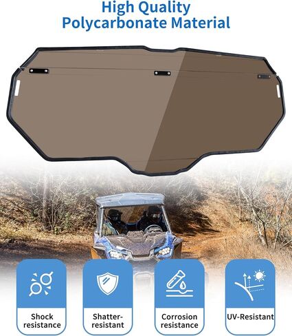 Tinted Rear Windshield for Honda Talon 1000X 1000R, 95% Light Transmittance Back Windshield with UV-Resistant, Clear Polycarbonate Material, Replaces #0SB73-HL6-A00 in Saudi Arabia