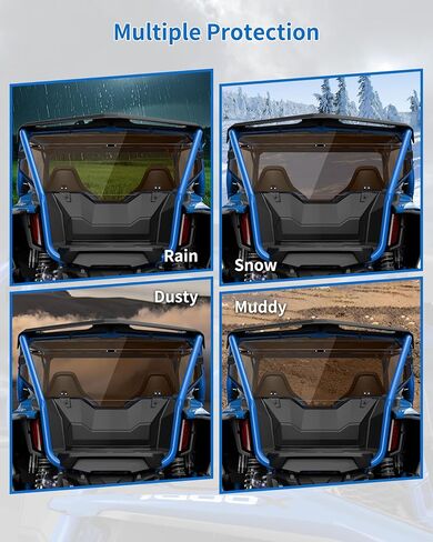 Tinted Rear Windshield for Honda Talon 1000X 1000R, 95% Light Transmittance Back Windshield with UV-Resistant, Clear Polycarbonate Material, Replaces #0SB73-HL6-A00 in Saudi Arabia