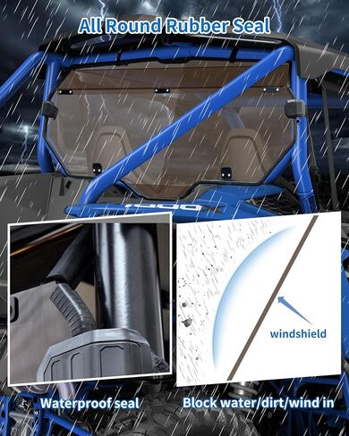 Tinted Rear Windshield for Honda Talon 1000X 1000R, 95% Light Transmittance Back Windshield with UV-Resistant, Clear Polycarbonate Material, Replaces #0SB73-HL6-A00 in Saudi Arabia