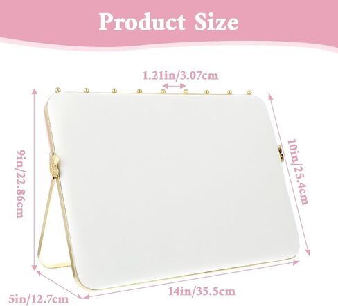 1 Pack Double-Sided Velvet Necklace Display Stand – Pink & White Jewelry Organizer Holder for Vendors, Craft Shows, Exhibitions (14 x 10 Inches, Metal Frame) in Saudi Arabia