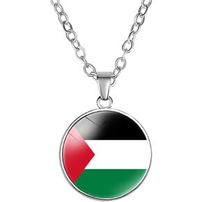 Palestinian Flag Necklace, Time Gem Simple Pendant Necklace