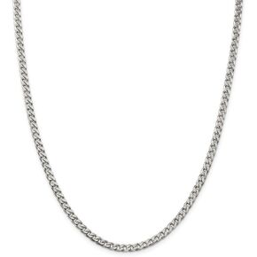 Solid 925 Sterling Silver 3.5mm Curb Cuban Chain Necklace - with Secure Lobster Lock Clasp