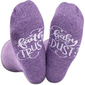 2PAIRS IVF Gift IVF Transfer Day Gift Faith Trust & Baby Dust Inspirational Infertility Socks for Women