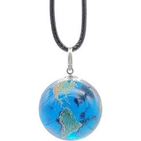 Shasta Visions Earth Pendant Necklace on Cotton Waxed Cord