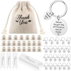 Employee Appreciation Gifts Bulk Thank You Keychain Include Coworker Appreciation Keychains Drawstring Bag Tags