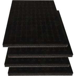 DOITOOL 4Pcs Foams Earring Storage Box Liners Foam Jewelry Inserts Black Velvet Ring Insert Ring Holder Jewelry Box Inserts Earring Display Pad for Jewelry Display Retail Showcase Box