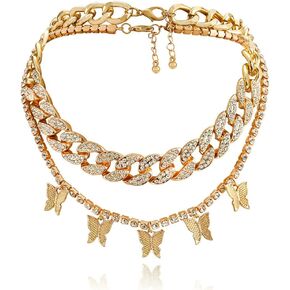 Lyhcside Chunky Choker Cuban Chain Link Necklace Gold Silver Punk Hip Hop Necklaces for Women