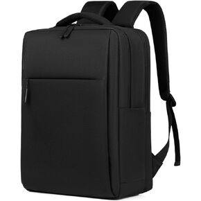 Droombouw Travel Laptop Backpack Holds Both 15.6" Laptop and 9.7" Tablet with USB Charging Port Water-Resistant Work Backpack (Black)