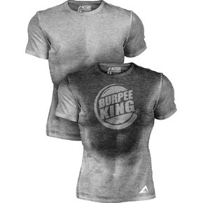 Actizio Men's Workout Shirt Sweat Activated Motivational Exercise Gym Moisture Wicking Fitness - Burpee King