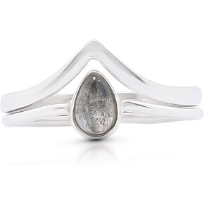 Pear Labradorite Delicate Ring- 925 Sterling Silver - Ethnic Boho Chic Hand Made Jewelry - Fashionable And Stylish For Girls And Women -Us Size 5-10