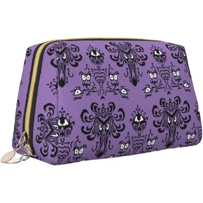 Cute Small Makeup Bag Leather Women Travel Toiletry Pouch Cosmetic Bags Portable Multifunctional Storage for Girl Friend Wife Birthday Gifts, Haunted Mansion, One Size in Kuwait