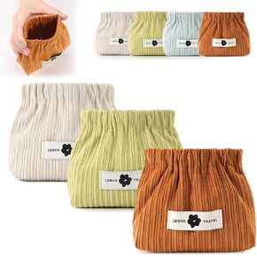 YOECO 3PCS Corduroy Elastic Hair Tie Organizer,Corduroy Elastic Storage Bag, Portable Travel Corduroy Elastic Storage Bag, Corduroy Popper Organizer, Corduroy Lipstick Bag, Hair Accessories Organizer in Kuwait