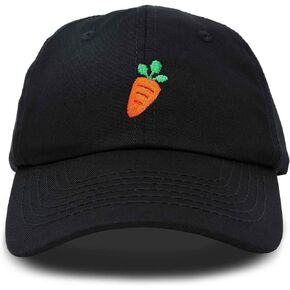 DALIX Carrot Dad Hat Cotton Twill Baseball Cap Premium Embroidered Black ,Large