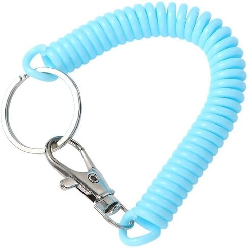 Yawtncyw Blue Spiral Stretch Keychain Elastic Spring Rope Key Ring, Anti-lost Keyring Unisex Wrist Coil Key Cord Clasp Hook Women's Keyrings and Keychains in Kuwait