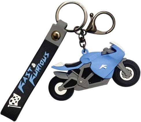 Ergugos Motorcycle Model Keychain Cartoon Key Chain Key Ring Holder Rubber Keyring For Motor Racing Styling PVC Charm Car Key Ring Keychain Gift for Men and Women in Saudi Arabia