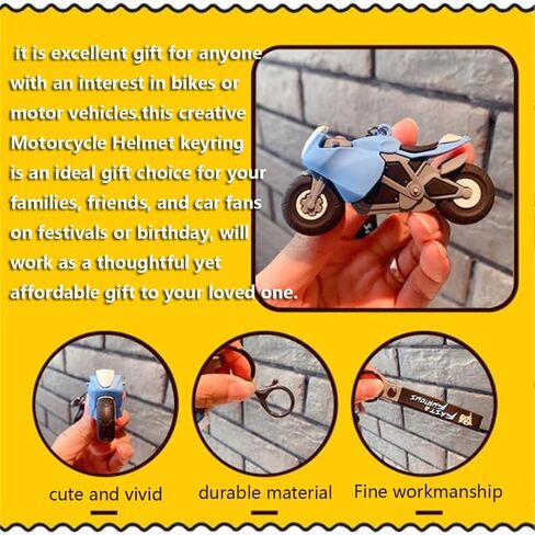 Ergugos Motorcycle Model Keychain Cartoon Key Chain Key Ring Holder Rubber Keyring For Motor Racing Styling PVC Charm Car Key Ring Keychain Gift for Men and Women in Saudi Arabia