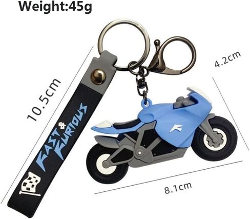 Ergugos Motorcycle Model Keychain Cartoon Key Chain Key Ring Holder Rubber Keyring For Motor Racing Styling PVC Charm Car Key Ring Keychain Gift for Men and Women in Saudi Arabia