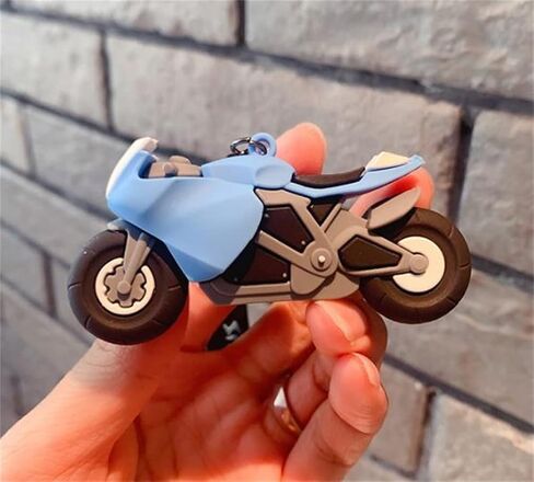 Ergugos Motorcycle Model Keychain Cartoon Key Chain Key Ring Holder Rubber Keyring For Motor Racing Styling PVC Charm Car Key Ring Keychain Gift for Men and Women in Saudi Arabia