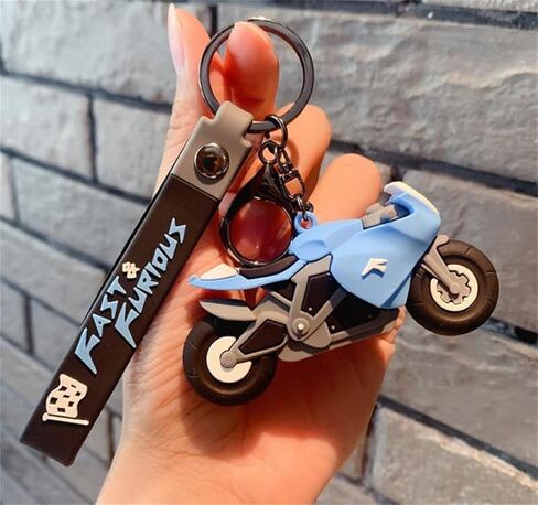 Ergugos Motorcycle Model Keychain Cartoon Key Chain Key Ring Holder Rubber Keyring For Motor Racing Styling PVC Charm Car Key Ring Keychain Gift for Men and Women in Saudi Arabia
