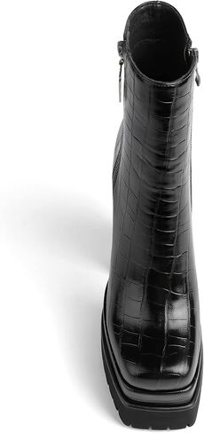 أحذية Eldof النسائية ذات الكعب العالي المكتنز والأحذية ذات المقدمة المربعة والسحاب الجانبي in Kuwait