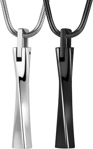 Dletay 2 قطعة قلادات جرة للرماد البشري قلادة رماد تذكارية من الفولاذ المقاوم للصدأ قلادة تذكارية مجوهرات رماد للنساء والرجال in Kuwait