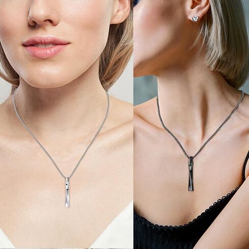 Dletay 2 قطعة قلادات جرة للرماد البشري قلادة رماد تذكارية من الفولاذ المقاوم للصدأ قلادة تذكارية مجوهرات رماد للنساء والرجال in Kuwait