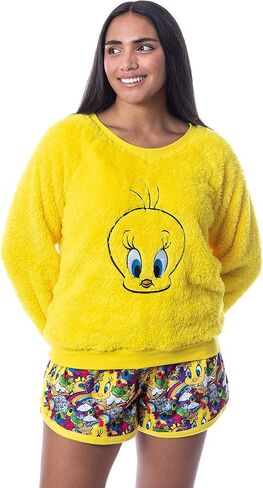 طقم بيجامة نوم للسيدات من INTIMO Looney Tunes سترة وسروال قصير من Tweety Bird in Kuwait