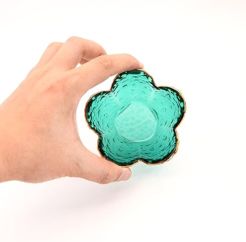 Green Flower Ring Dish Jewelry Tray, Small Glass Trinket Tray for Rings Earrings, Gift for Wife Mom Daughter Women in Saudi Arabia