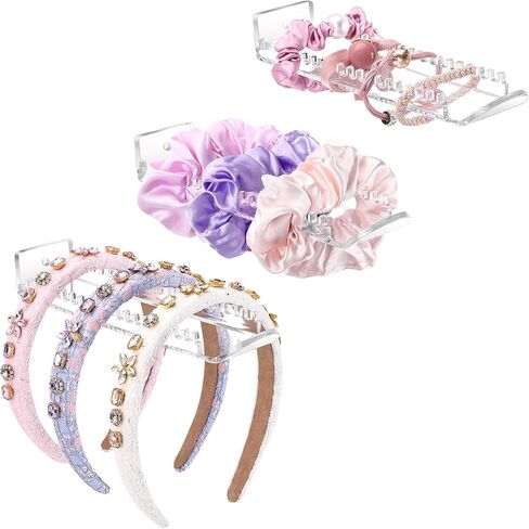 حامل عصابة الرأس، حامل ربطة رأس، 3 قطع من الأكريليك للتعليق منظم لإكسسوارات الشعر للنساء والفتيات in Kuwait