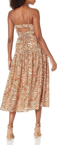 MOON RIVER Women's Shirred Sleeveless Cut-Out Midi Dress in Saudi Arabia